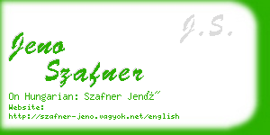 jeno szafner business card